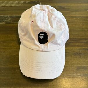 RARE Bape Vintage Ape Head Embroidered Baseball Hat Light Pink Bathing Ape Dad